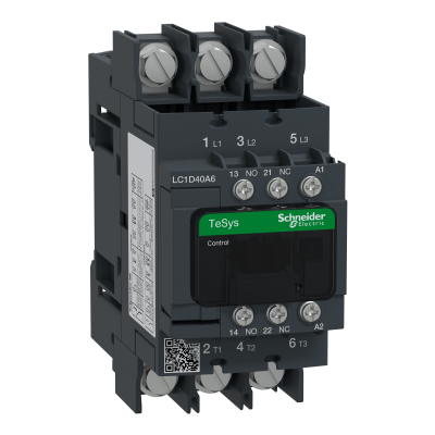 Stycznik mocy I= 40A AC-3, styki pom. 1NC+1NO, nap. cewki 220 V AC LC1D40A6M7 SCHNEIDER (LC1D40A6M7)