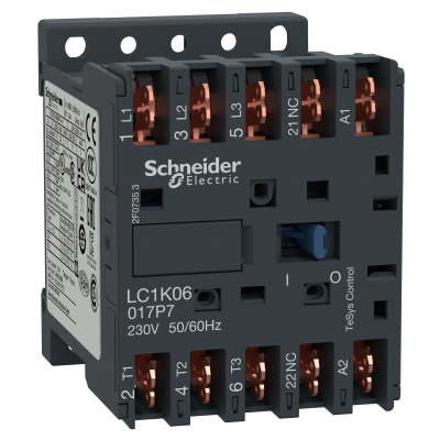 Miniaturowy stycznik mocy TeSys K 6A 3P 1R cewka 230VAC LC1K06017P7 SCHNEIDER (LC1K06017P7)