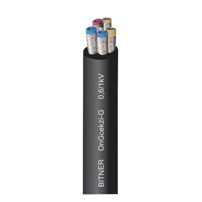 OnGcekżi-G 0,6/1kV 2x2,5+2,5 Oponowy przewód górniczy, wielożyłowy ekranowany o izolacji i oponie gumowej BITNER (GG1151)