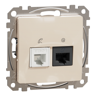 Sedna Design & Elements Gniazdo komputerowe-telefoniczne kat. 5e UTP beżowy SDD112458 SCHNEIDER (SDD112458)
