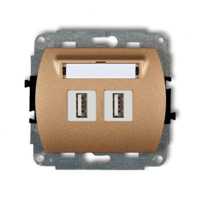 KARLIK TREND Gniazdo podwójne 2xUSB A-A 3.0 złoty metalik 8GUSB-6 (8GUSB-6)