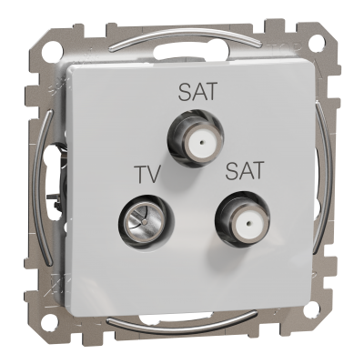 Sedna Design & Elements Gniazdo antenowe TV-SAT-SAT końcowe 4dB srebrne aluminium SDD113481S SCHNEIDER (SDD113481S)