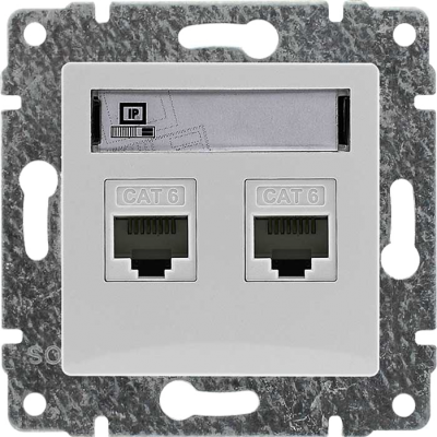 VENA:BIAŁY GN.KOMP.PODW.2XRJ45,KAT 5E,NIEEKRANOWANE,B/RAMKI,Z PRZESŁ. (510467)
