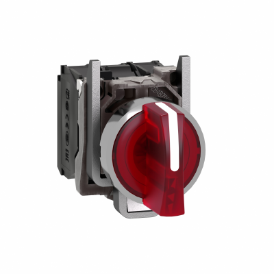 Harmony XB4 Przełącznik 3 położeniowy czerwony LED 230/240V piórko krótkie metalowy stabilny XB4BK134M5 SCHNEIDER (XB4BK134M5)
