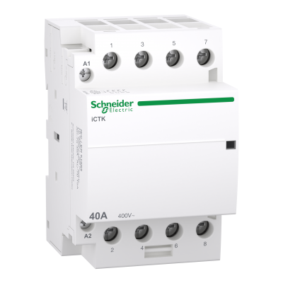 Stycznik modułowy Acti9 iCTK50-40-40-230 40A 4Z 50Hz 220/240 V AC bez możliwości rozbudowy o styki A9C40440 SCHNEIDER (A9C40440)