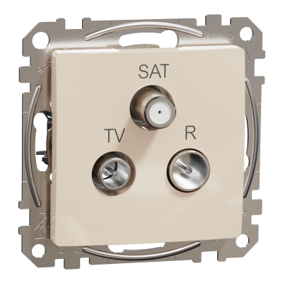 Sedna Design & Elements Gniazdo antenowe R-TV-SAT przelotowe 10dB beżowy SDD112488 SCHNEIDER (SDD112488)