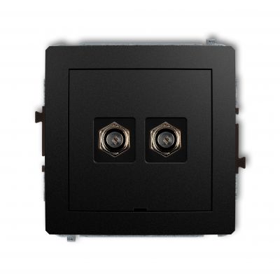 KARLIK DECO Gniazdo podwójne antenowe typu F (SAT) niklowany bez pola opisowego czarny mat 12DGFBO-2 (12DGFBO-2)