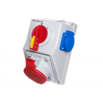 Zestaw instalacyjny z rozłącznikiem 32A 5P 400V, 1x16A 250V 2P+Z O-I C32-18.1N IP54 ELEKTROMET (974012)