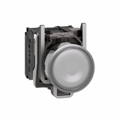 Harmony XB4 Przycisk płaski biały żarówka BA9s 110/120V transformator metalowy 1Z + 1R XB4BW31G5 SCHNEIDER (XB4BW31G5)