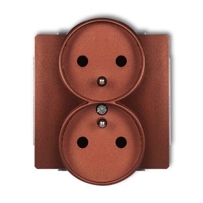 KARLIK DECO Gniazdo podwójne do ramki z uziemieniem 2x(2P+Z) (przesłony torów prądowych) brązowy metalik 9DGPR-2zp (9DGPR-2zp)