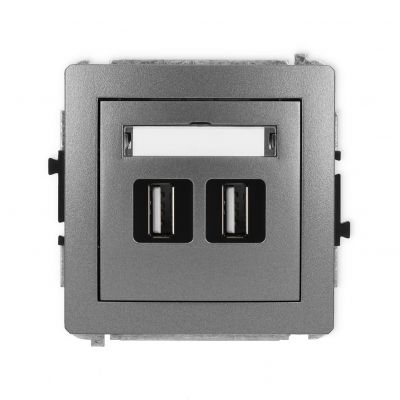 KARLIK DECO Gniazdo podwójne 2xUSB A-A 2.0 grafitowy 11DGUSB-2 (11DGUSB-2)
