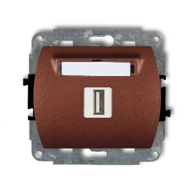 KARLIK TREND Gniazdo pojedyncze USB A-A 3.0 brązowy metalik 9GUSB-5 (9GUSB-5)