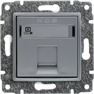 VENA:ALUMINIUM GN.KOMP.RJ45,KAT 5E,NIEEKRANOWANE,B/RAMKI,Z PRZESŁ.I ETYKIETĄ (514065)