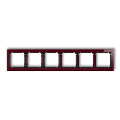 KARLIK DECO Ramka sześciokrotna - efekt szkła (ramka: bordowa; spód: czarny) 14-12-DRS-6 (14-12-DRS-6)