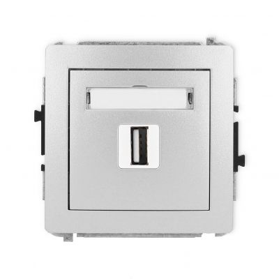 KARLIK DECO Gniazdo pojedyncze USB A-A 2.0 srebrny metalik 7DGUSB-1 (7DGUSB-1)