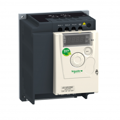 Przemiennik częstotliwości ATV12 3 fazowe 200/240VAC 50/60Hz 2.2kW 10A IP20 ATV12PU22M3 SCHNEIDER (ATV12PU22M3)