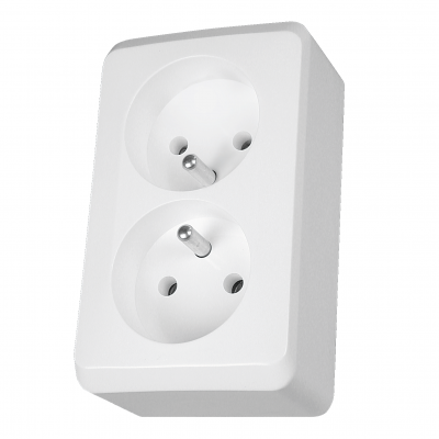 Prima gniazdo natynkowe podwójne biały WDE001043 SCHNEIDER (WDE001043)