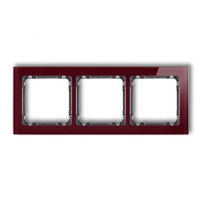 KARLIK DECO Ramka potrójna - efekt szkła (ramka: bordowa; spód: grafitowy) 14-11-DRS-3 (14-11-DRS-3)