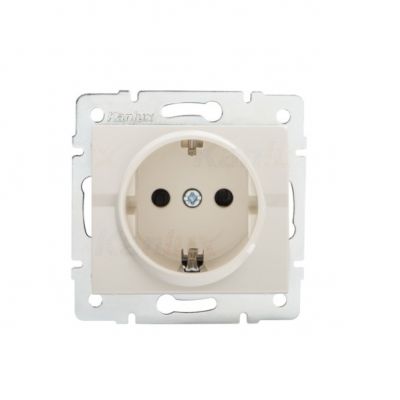 LOGI Gniazdo pojedyncze Schuko śrubowy Kremowy 16A 250V 021220103 25145 KANLUX (25145)