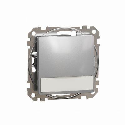 Sedna Design & Elements Przycisk zwierny z etykietą i podświetleniem 12VAC srebrne aluminium SDD113143L SCHNEIDER (SDD113143L)