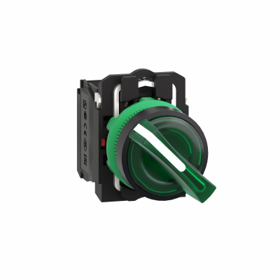 Harmony XB5 Przełącznik 2 położeniowy zielony LED 110/120V piórko krótkie plastikowy stabilny XB5AK123G5 SCHNEIDER (XB5AK123G5)