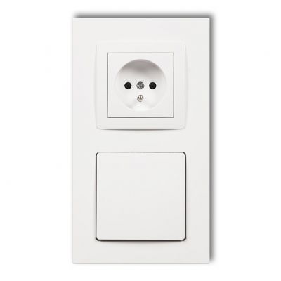 KARLIK DECO Gniazdo ssące odkurzacza centralnego z gniazdem pojedynczym z uziemieniem DECOvac biały DGV-2 (DGV-2)