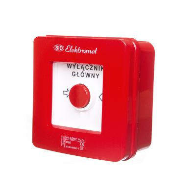 Wyłącznik główny alarmowy natynkowy WG-1s IP55 921440 ELEKTROMET (921440)