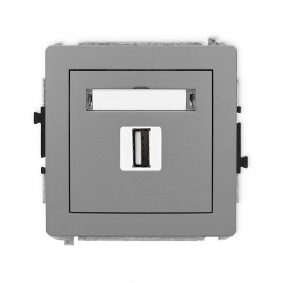 KARLIK DECO Gniazdo pojedyncze USB A-A 2.0 szary mat 27DGUSB-1 (27DGUSB-1)