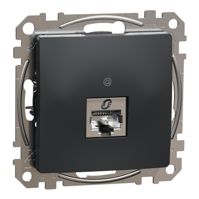 Sedna Design & Elements Gniazdo komputerowe RJ45 kat. 5e STP czarny antracyt SDD114451S SCHNEIDER (SDD114451S)