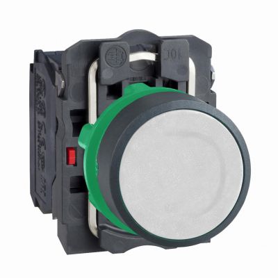 Harmony XB5 Przycisk płaski powrót sprężynowy 1Z+1R biały kompletny nieoznakowany fi22 XB5AA15 SCHNEIDER (XB5AA15)