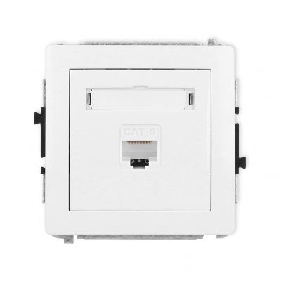 KARLIK DECO Gniazdo pojedyncze komputerowe 1xRJ45, kat. 6, 8-stykowy biały mat 25DGK-3 (25DGK-3)