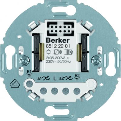 BERKER R.classic/Serie 1930/Glas Elektroniczny sterownik załączający podwójny mechanizm okrągły Berker.Net zaciski śrubowe 85122201 HAGER (85122201)