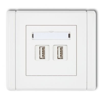 KARLIK FLEXI Gniazdo podwójne 2xUSB A-A 2.0 biały FGUSB-2 (FGUSB-2)