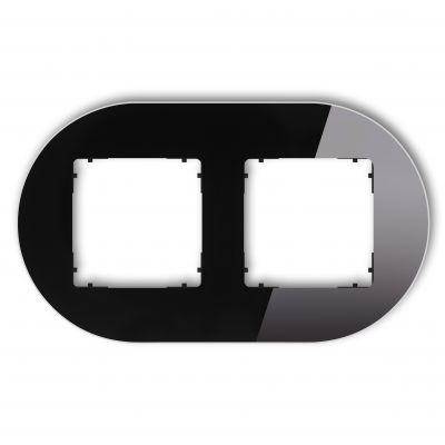 KARLIK ICON Ramka podwójna okrągła - efekt szkła (ramka: czarna; spód: czarny) czarny 12-12-IRSO-2 (12-12-IRSO-2)