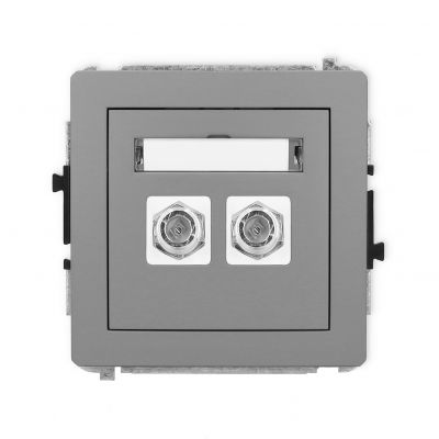 KARLIK DECO Gniazdo podwójne antenowe typu F (SAT) niklowany szary mat 27DGF-2 (27DGF-2)