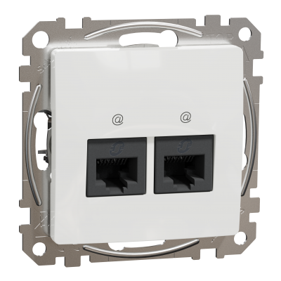 Sedna Design & Elements Gniazdo komputerowe podwójne 2x RJ45 kat. 6 UTP białe SDD111462 SCHNEIDER (SDD111462)