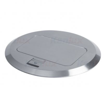 Puszka podłogowa POP-UP okrągła metalowa 1+1/2 gniazd M45 / aluminium BIURO+ 28311 KANLUX (28311)