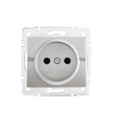 LOGI Gniazdo pojedyncze śrubowy Srebrny 16A 250V 021210143 25203 KANLUX (25203)