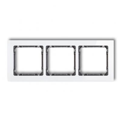 KARLIK DECO Ramka potrójna - efekt szkła (ramka: biała; spód: grafitowy) 0-11-DRS-3 (0-11-DRS-3)