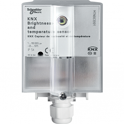 KNX czujnik natężenia oświetlenia i temperatury 150 mW jasnoszary MTN663991 SCHNEIDER (MTN663991)
