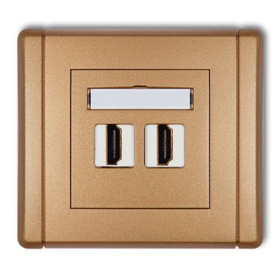 KARLIK FLEXI Gniazdo podwójne HDMI 2.0, 4K złoty metalik 8FHDMI-2 (8FHDMI-2)