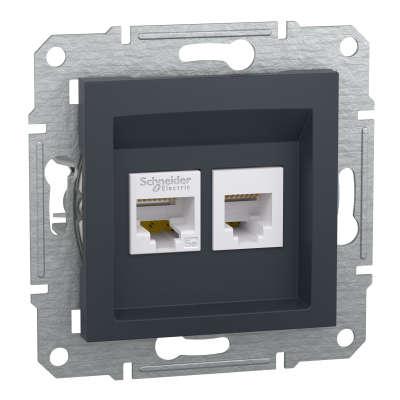 Asfora gniazdo telefoniczne RJ11+komputerowe kat.5e UTP bez ramki antracyt EPH4900171 SCHNEIDER (EPH4900171)