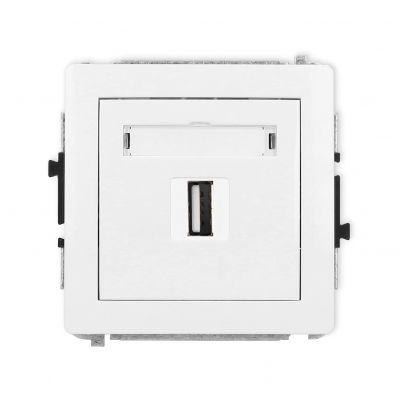 KARLIK DECO Gniazdo pojedyncze USB A-A 2.0 biały DGUSB-1 (DGUSB-1)