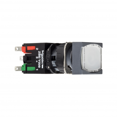 Harmony XB6 Przycisk Podświetlany Biały Płaski 1Z 12-24V AC/DC Kwadrat Plastik XB6CW1B1B SCHNEIDER (XB6CW1B1B)