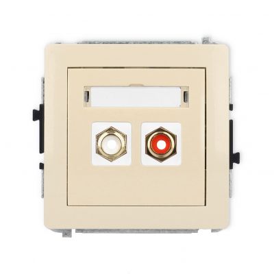 KARLIK DECO Gniazdo podwójne RCA (typu cinch - biały i czerwony, pozłacany) beżowy 1DGRCA-2 (1DGRCA-2)
