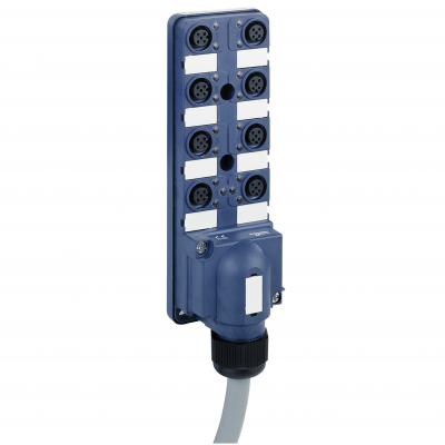 Modicon ABE9 pasywna skrzynka rozdzielcza IP67 kabel 5 m 8 kanałów ze złaczem M12 ABE9C1280L05 SCHNEIDER (ABE9C1280L05)