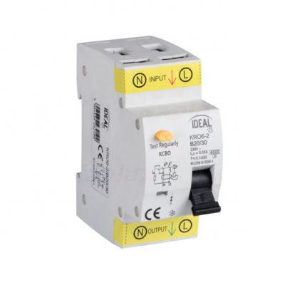 Wyłącznik różnicowonadprądowy 2P B20A 30mA typ AC 23219 KRO6-2/B20/30 KANLUX (23219)
