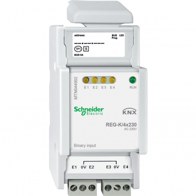 KNX wejście binarne REG-K 4x 230 V 12mA AC jasnoszary MTN644992 SCHNEIDER (MTN644992)