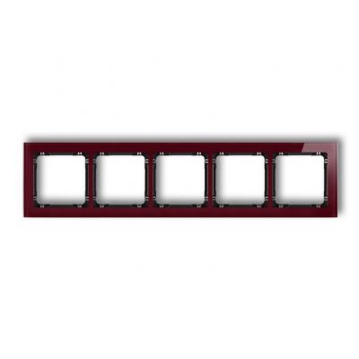 KARLIK DECO Ramka pięciokrotna - efekt szkła (ramka: bordowa; spód: czarny) 14-12-DRS-5 (14-12-DRS-5)