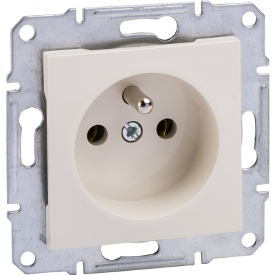 Asfora gniazdo pojedyncze z uziemieniem kremowy EPH2800723 SCHNEIDER (EPH2800723)